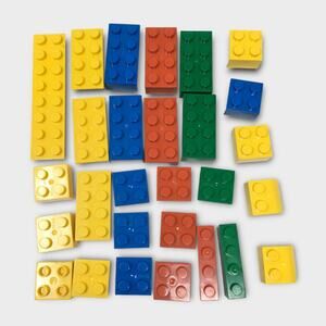 Vintage Tyco 28 Piece Assorted Build Blocks Multi Color